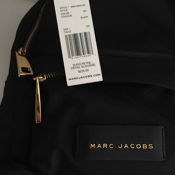Marc Jacobs Mini Varsity Nylon Backpack Black Gold - Picture 8 of 8